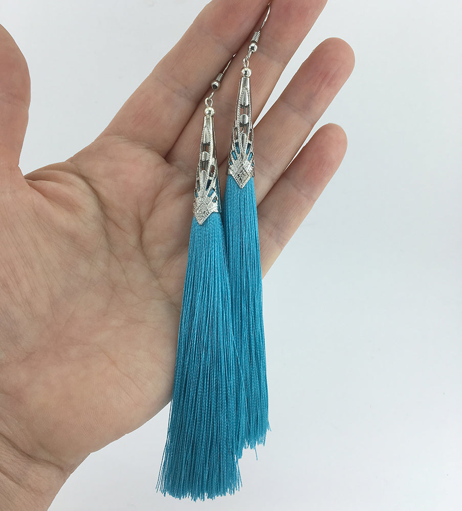 silk tassel earrings for women