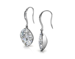 silver crystal drop earrings premium