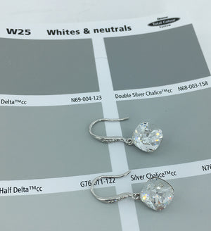 silver crystal drop earrings resene