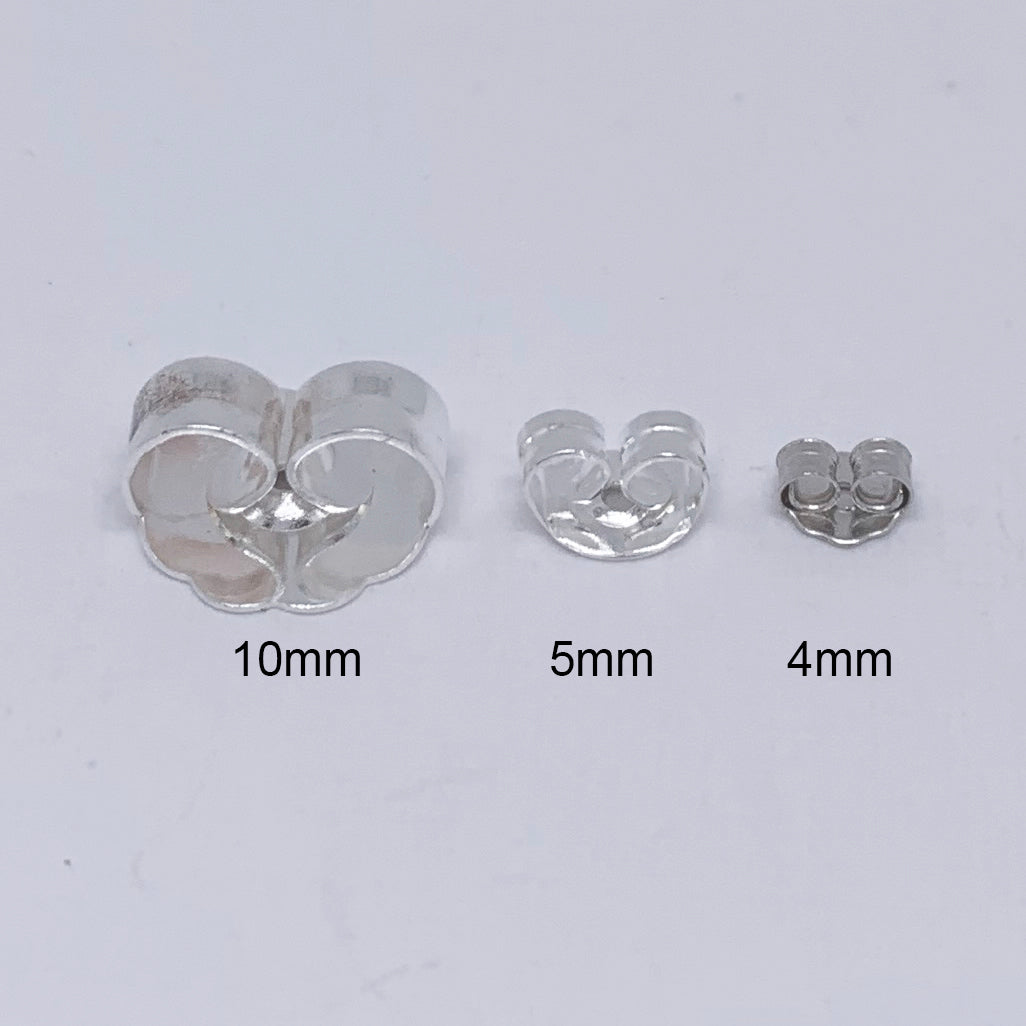 silver butterfly clip earring backs