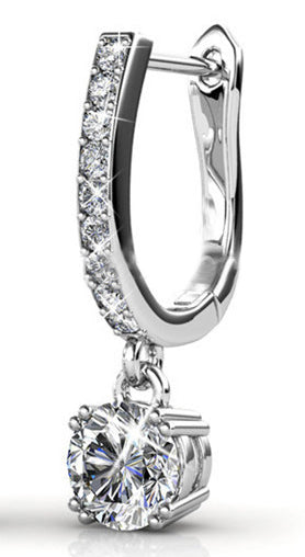 jewellery earrings silver crystals huggie