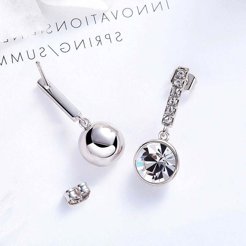 silver drop crystal earrings bridal women