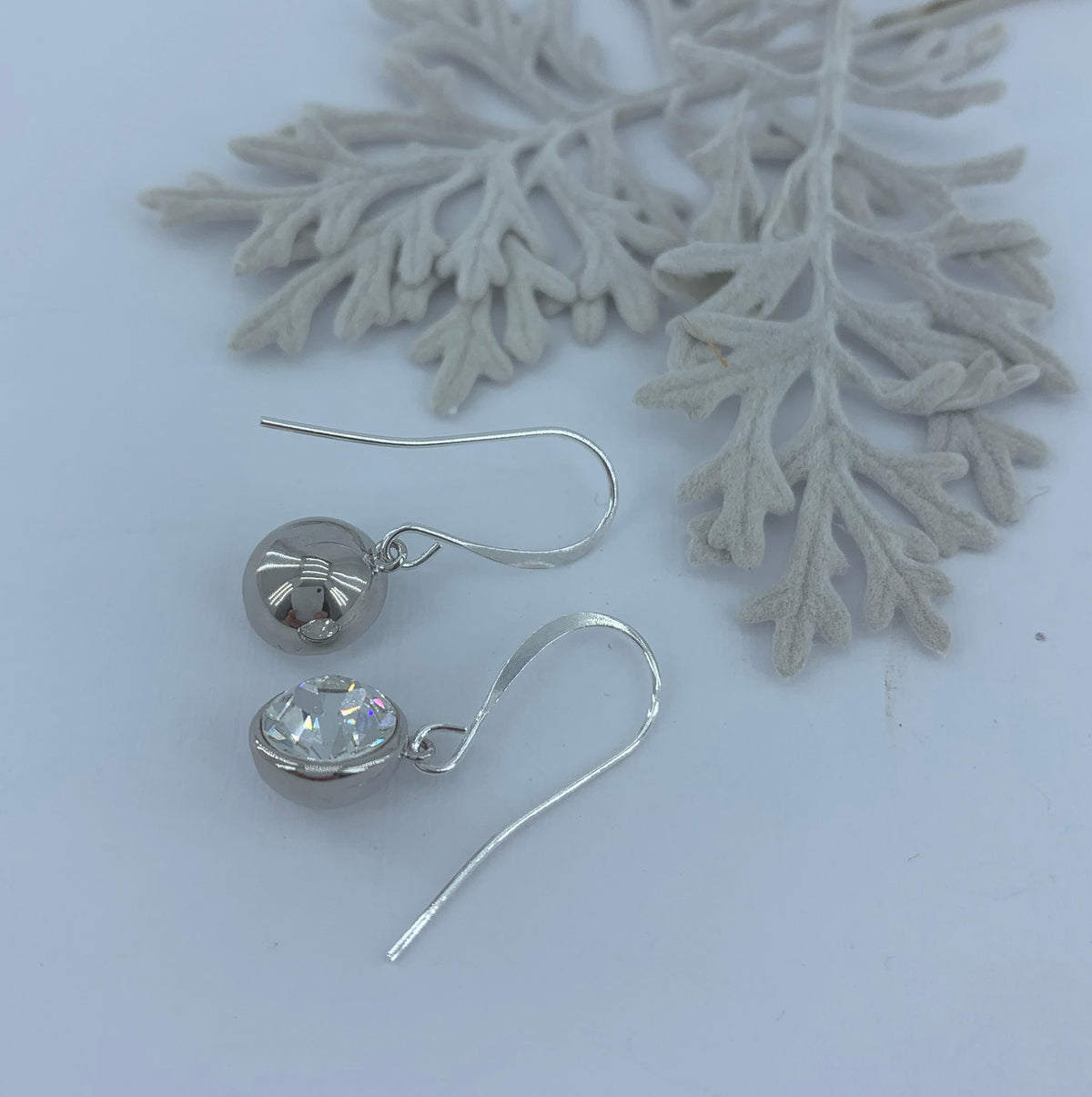 silver crystal drop earrings for women bridal