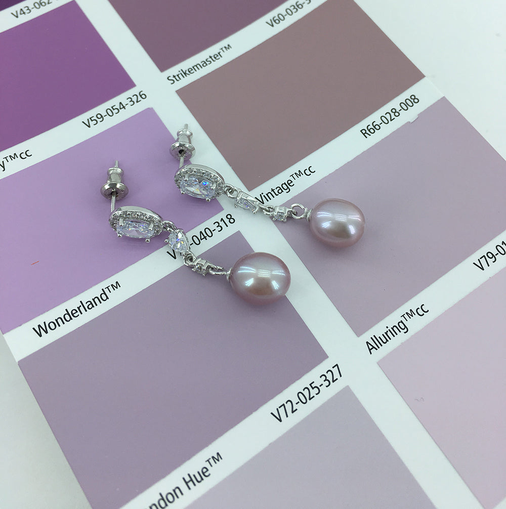 pearl crystal drop earrings for women