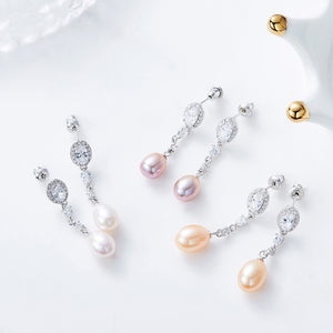 crystal pearl earrings bridal for women