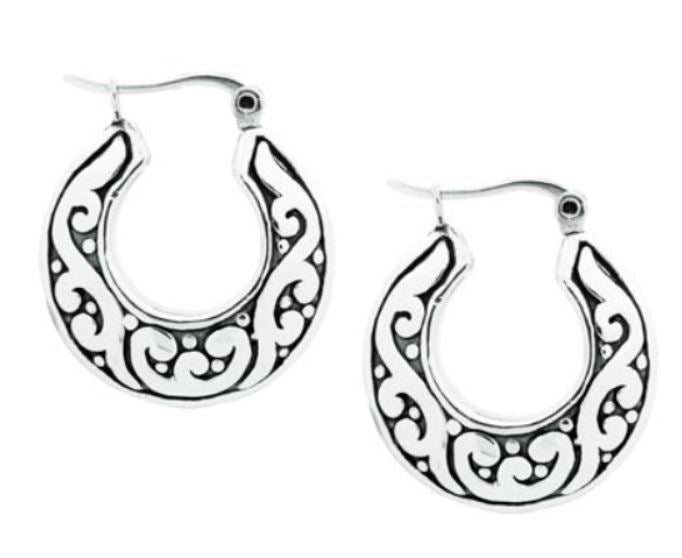 silver koru hoop earrings