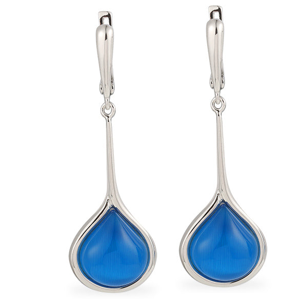 frenelle jewellery earrings silver blue drop