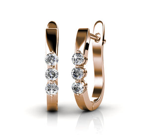 Frenelle Jewellery Rose Gold huggie earrings crystals