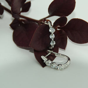 Frenelle Jewellery Silver huggie crystal earrings