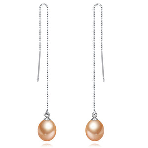 threader pearl earrings for women