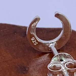 silver stud crescent earrings jewellery nz