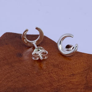 silver stud crescent earrings jewellery nz