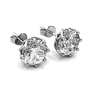 silver crystal swarovski stud earrings unisex