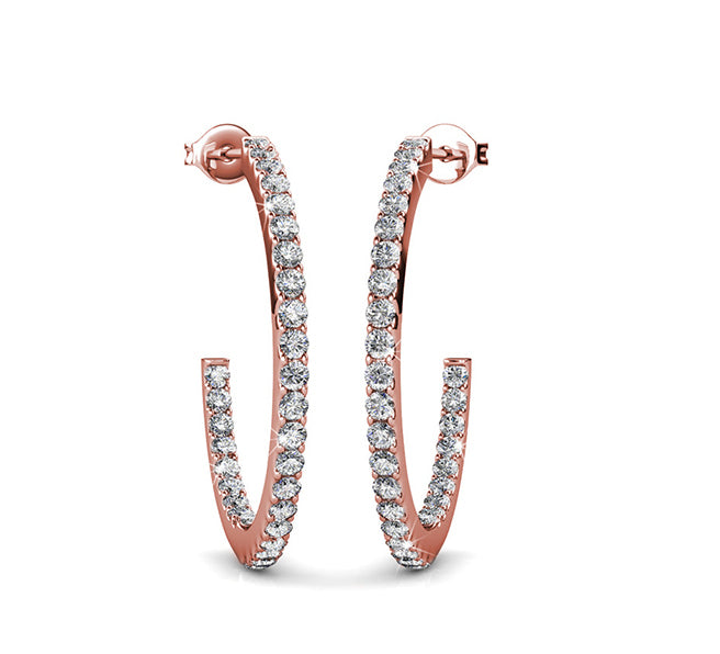 frenelle jewellery crystal rose gold earring hoop