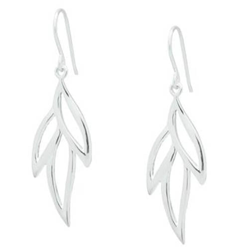 silver leaf earring