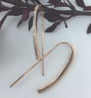 frenelle jewellery earring rose gold crystal bar