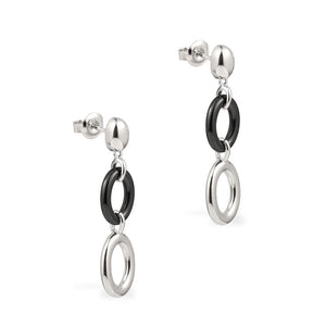 black silver drop earrings jewellery