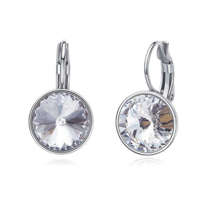 silver drop crystal earrings