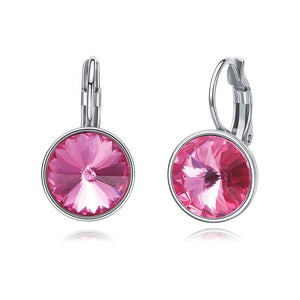 swarovski crystal pink earrings