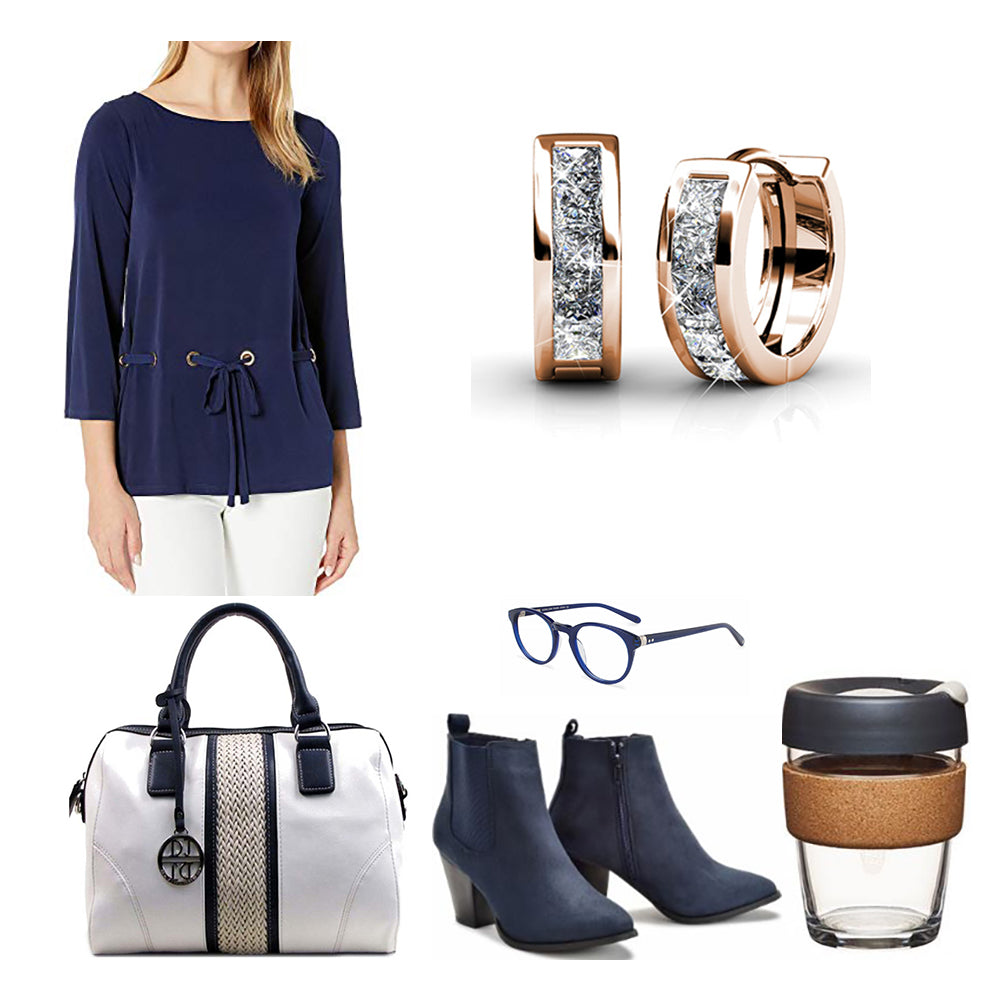 rose gold huggie earrings swarovski crystals