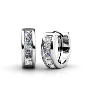 silver huggie crystal earring quality
