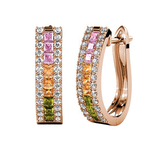 rose gold huggie crystal earring for women