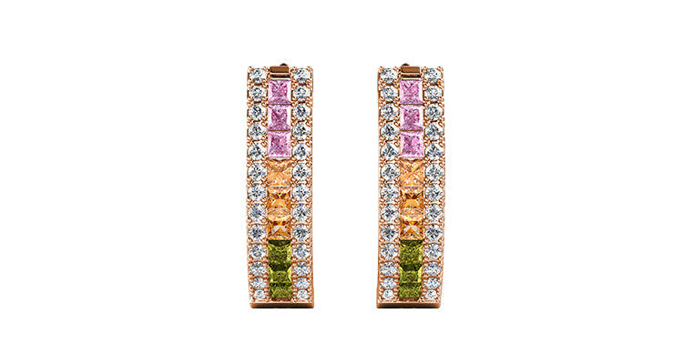 rose gold huggie crystal earring for women