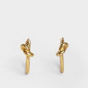 gold knot hoop earring