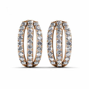 rose gold premium crystal huggie earrings