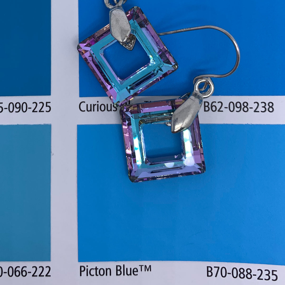 crystal jewellery set blue green pink