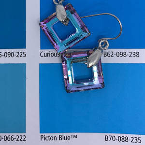 crystal jewellery set blue green pink