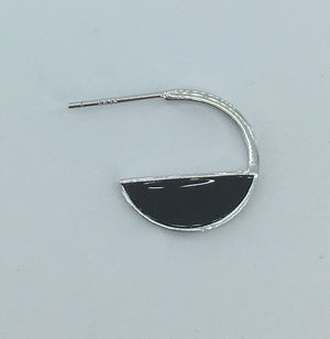 NZ black modern silver earrings