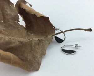 NZ black modern silver earrings
