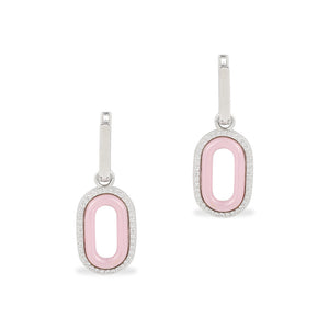 frenelle jewellery silver pink earrings