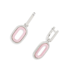 frenelle jewellery silver pink earrings