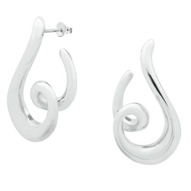 silver swirl earrings