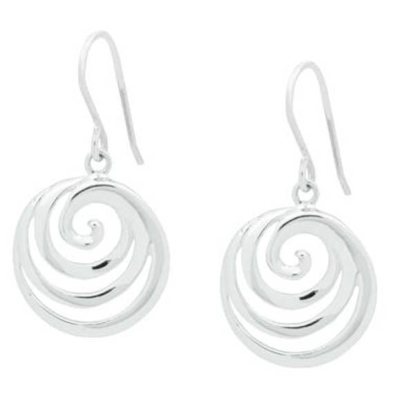silver spiral earrings