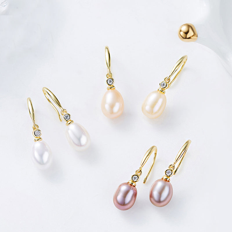 peach pearl gold earrings crystal buy jewellery nz