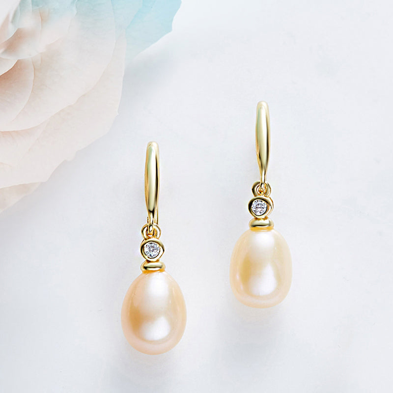 peach pearl gold earrings crystal buy jewellery nz