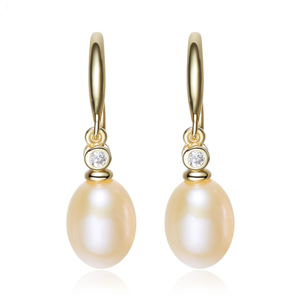 peach pearl gold earrings crystal buy jewellery nz