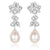 925 Sterling Silver Pearl Drop Earrings "Charlotte" (White)