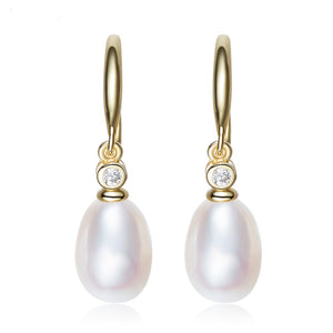 gold pearl earrings crystals for women