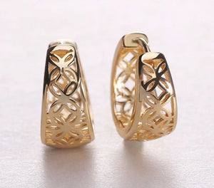 gold filigree huggie earrings