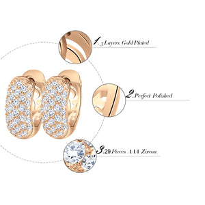 Gold Huggie Filigree and CZ Diamond Earrings "Rachel"