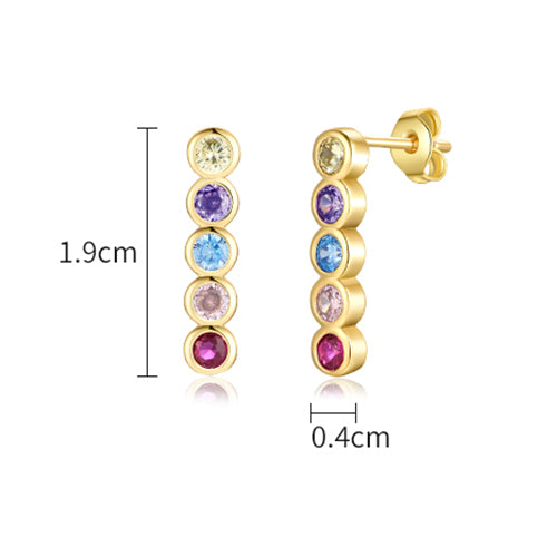 coloured crystal drop earrings gold