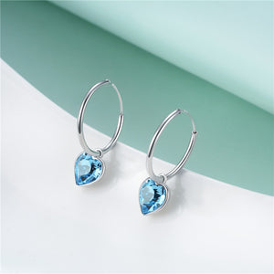 frenelle jewellery earrings blue silver hoops