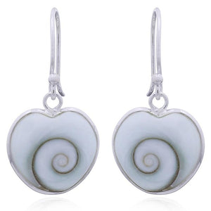 silver earrings shiva shell