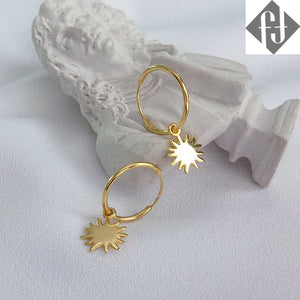 gold star dangle earrings for women