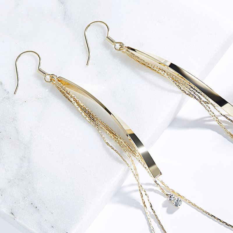 frenelle jewellery earrings tassels gold crystal