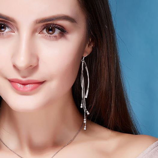 frenelle jewellery earrings tassels gold crystal